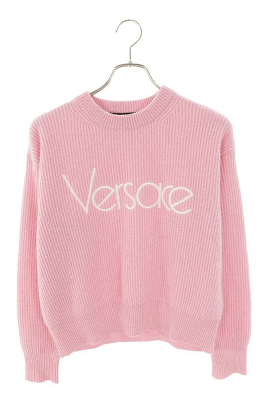 Versace Front Logo Embroidery Knit 36 Sweater