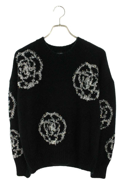 Chanel Camellia Sequin Decoration Knit 38 Sweater