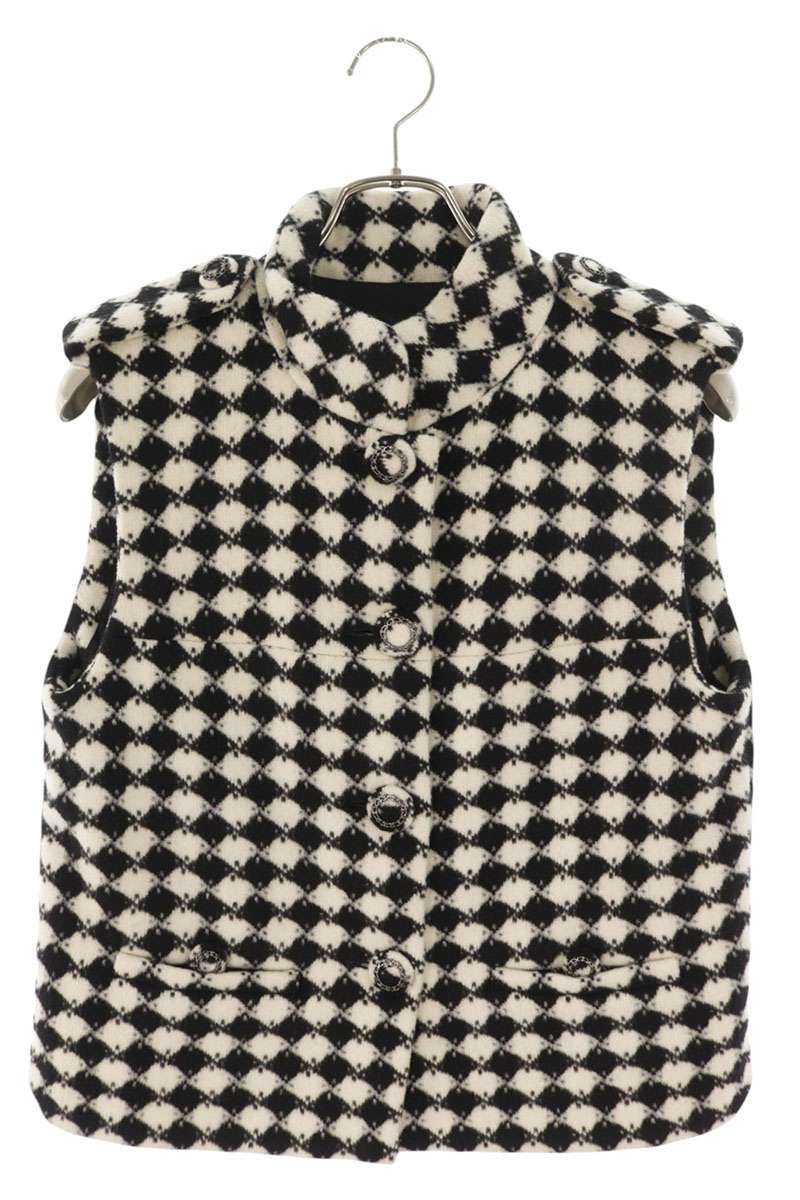 Chanel Diamond Pattern Wool Short Vest 40