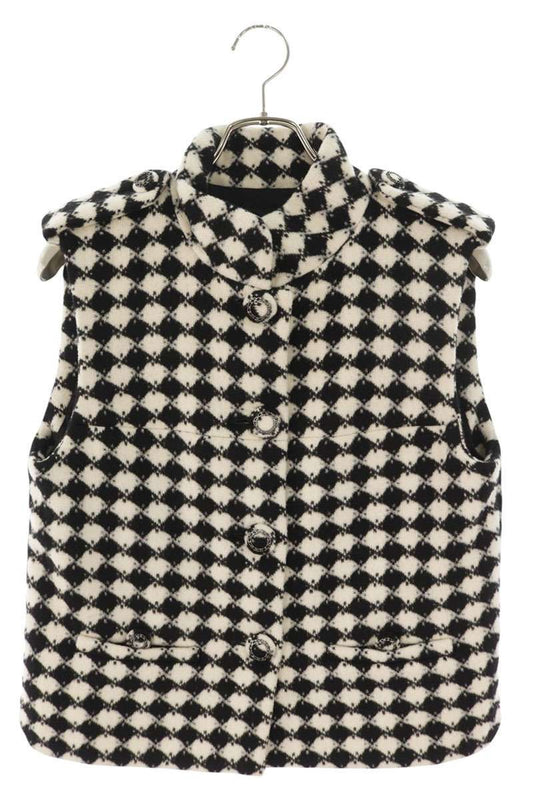 Chanel Diamond Pattern Wool Short Vest 40
