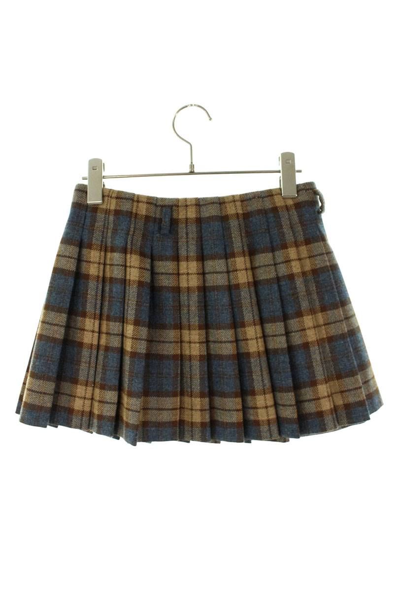 Prada Pleated Check Skirt 36 — view 2