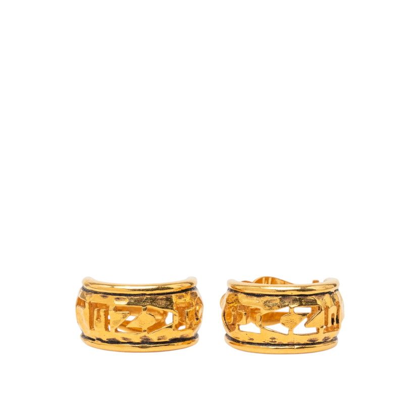 Chanel Logo Earrings Gold Plated