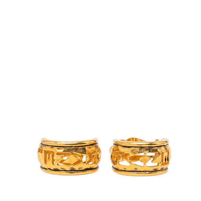 Chanel Logo Earrings Gold Plated
