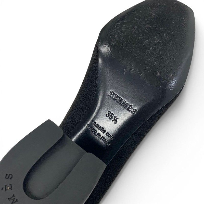 Hermes Fontaine Boots Long Shoes Fabric Leather Black Knit Exlibris — view 7