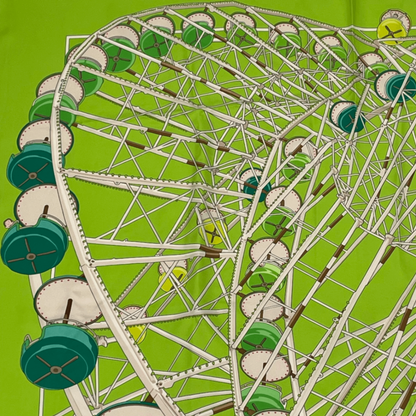 Hermes Carre 90 Scarf Grande Roue Ferris Wheel Green — view 2