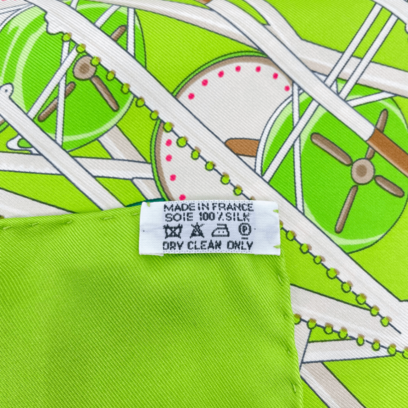 Hermes Carre 90 Scarf Grande Roue Ferris Wheel Green — view 6