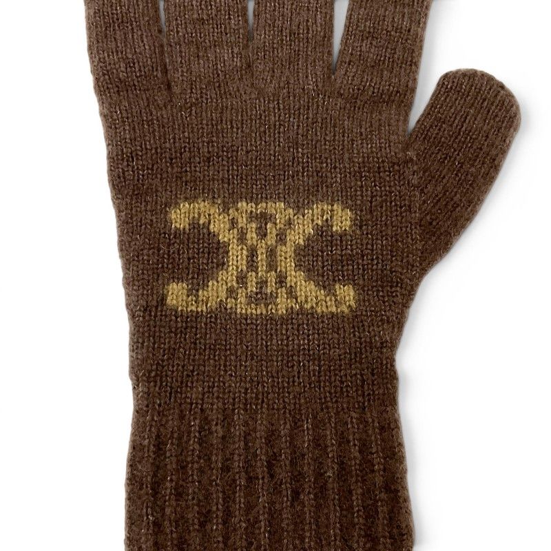 Celine Gloves Brown Triomphe Monogram — view 4