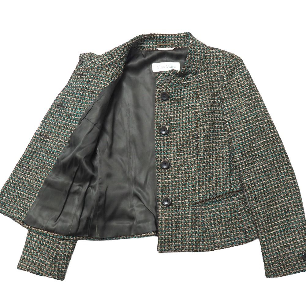 Max Mara Jacket 36 Tweed Stand Color Blazer White — view 5