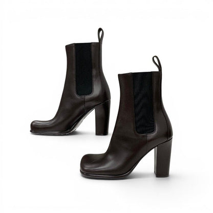 Bottega Veneta Boots Short Shoes Leather Brown Storm Chelsea Side Gore — view 3