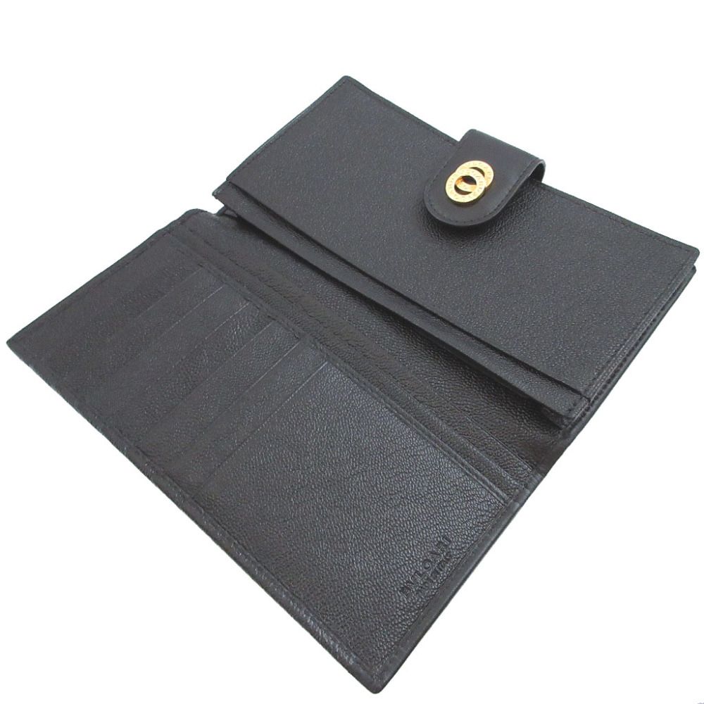 Bvlgari Doppiotondo Leather Black Bifold Wallet Long Bill Holder — view 4