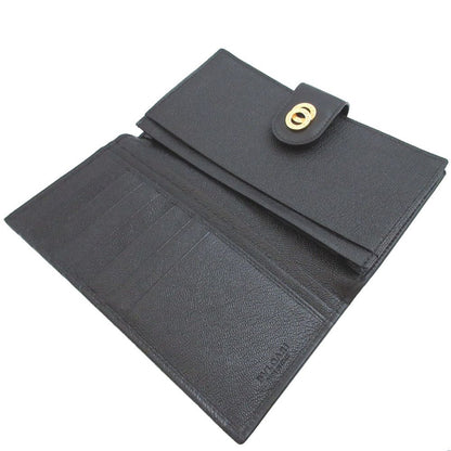 Bvlgari Doppiotondo Leather Black Bifold Wallet Long Bill Holder — view 4