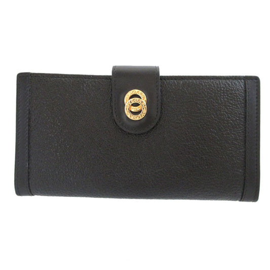 Bvlgari Doppiotondo Leather Black Bifold Wallet Long Bill Holder