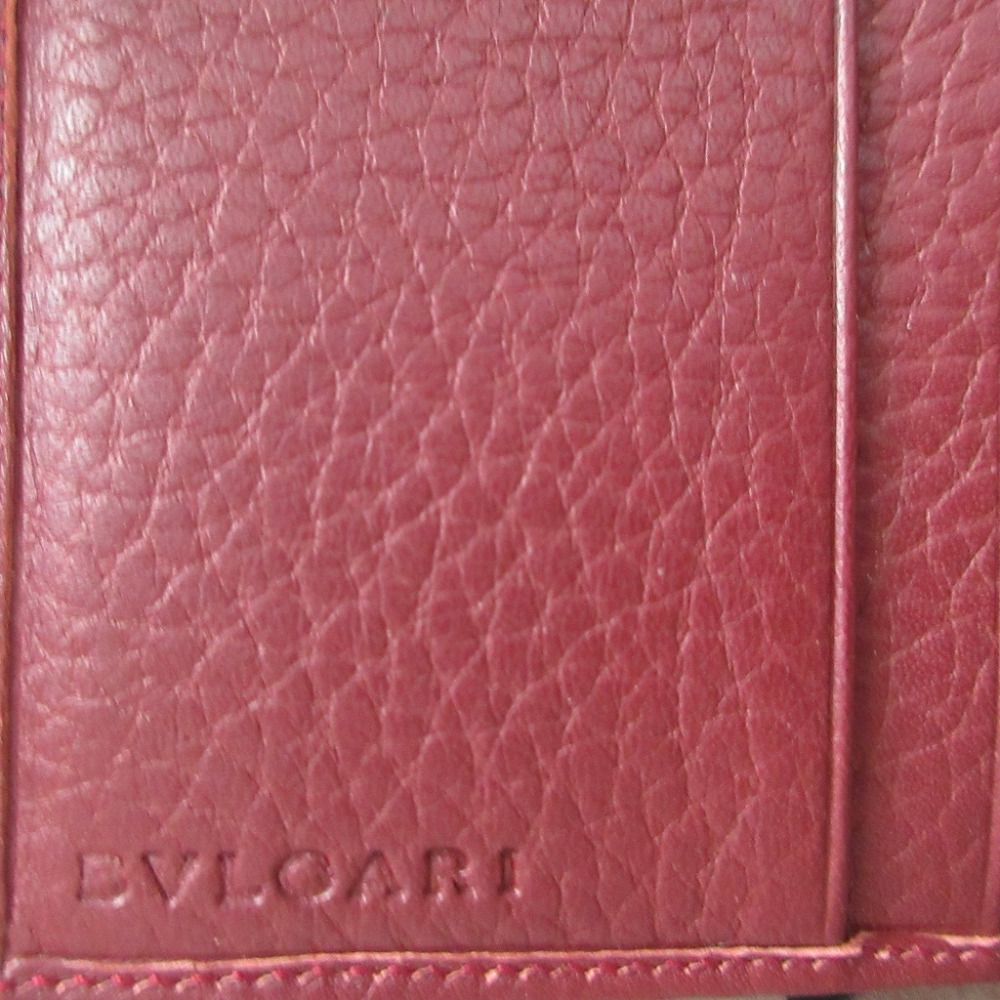 Bvlgari Canvas Leather Beige Bordeaux Hook Wallet — view 9
