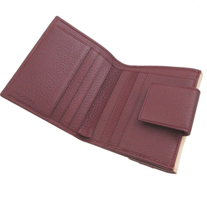 Bvlgari Canvas Leather Beige Bordeaux Hook Wallet — view 5