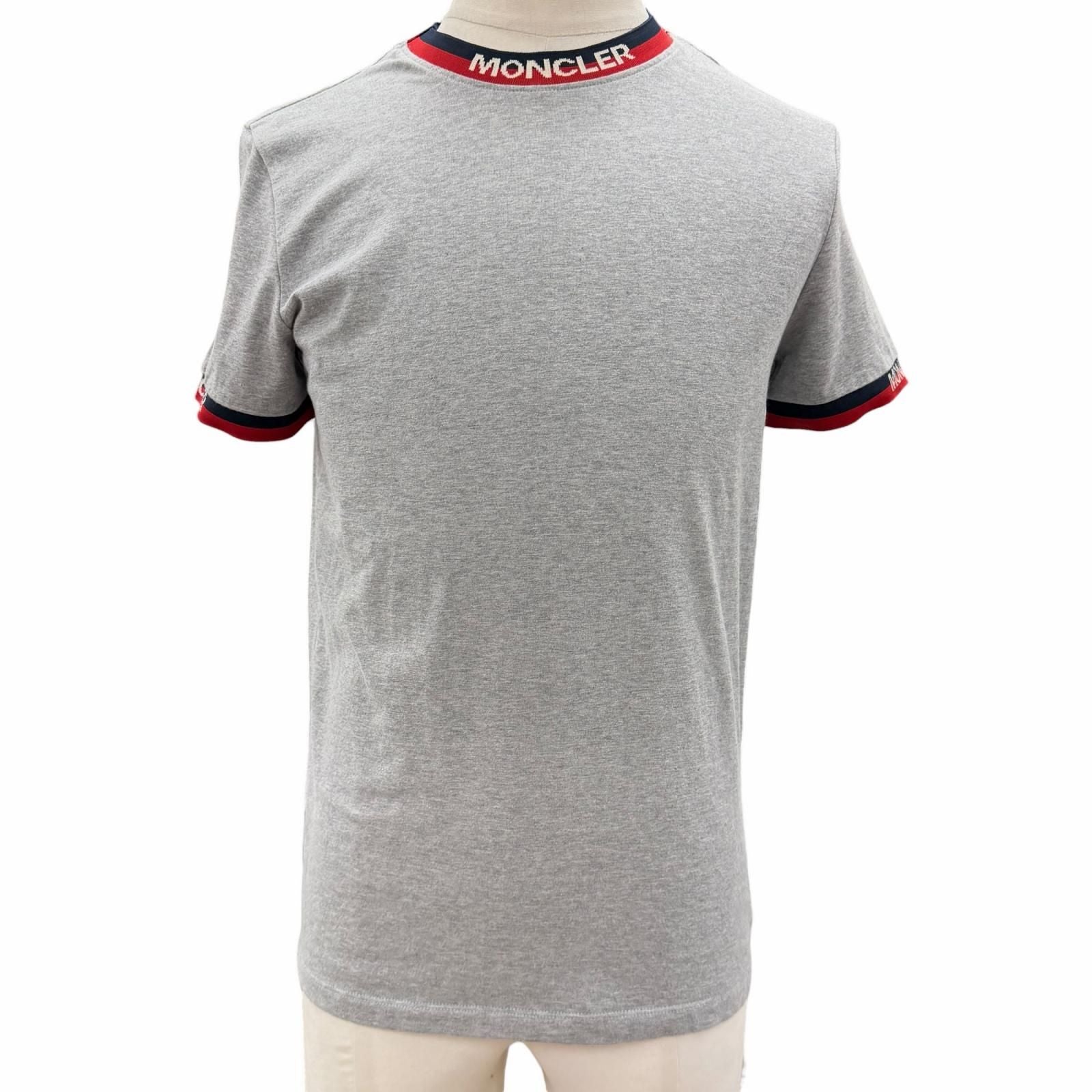 Moncler Maglia T-Shirt Tricolor Short Sleeve Raglan Gray XS