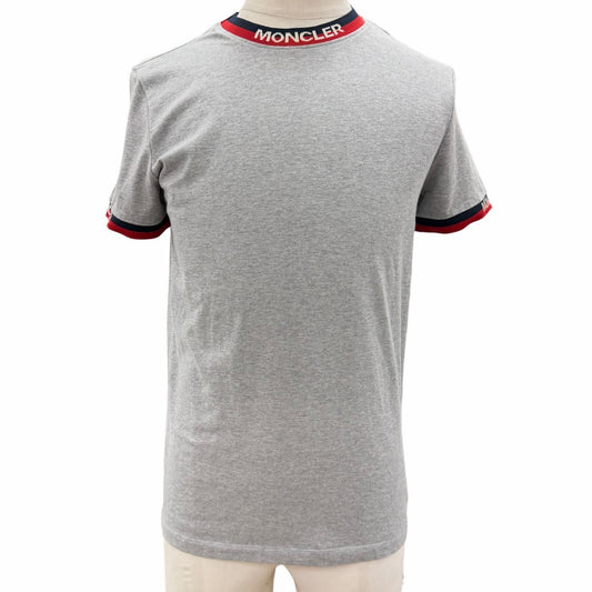 Moncler Maglia T-Shirt Tricolor Short Sleeve Raglan Gray XS