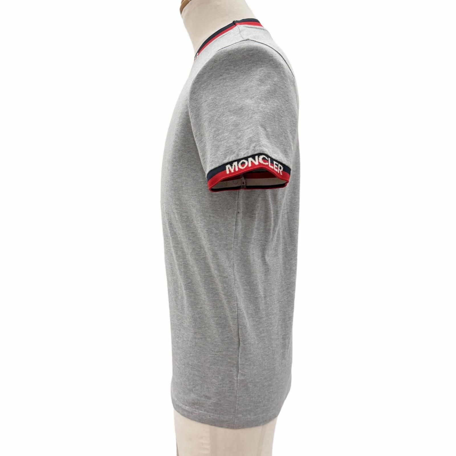 Moncler Maglia T-Shirt Tricolor Short Sleeve Raglan Gray XS — view 3
