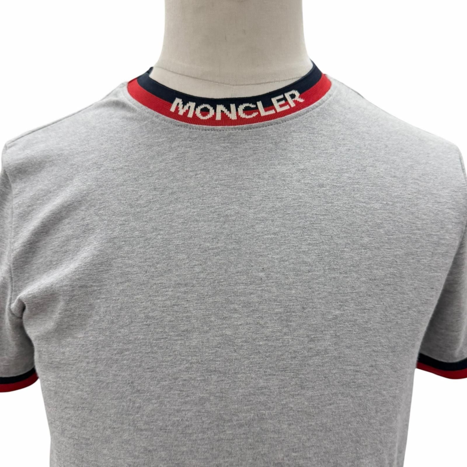 Moncler Maglia T-Shirt Tricolor Short Sleeve Raglan Gray XS — view 2