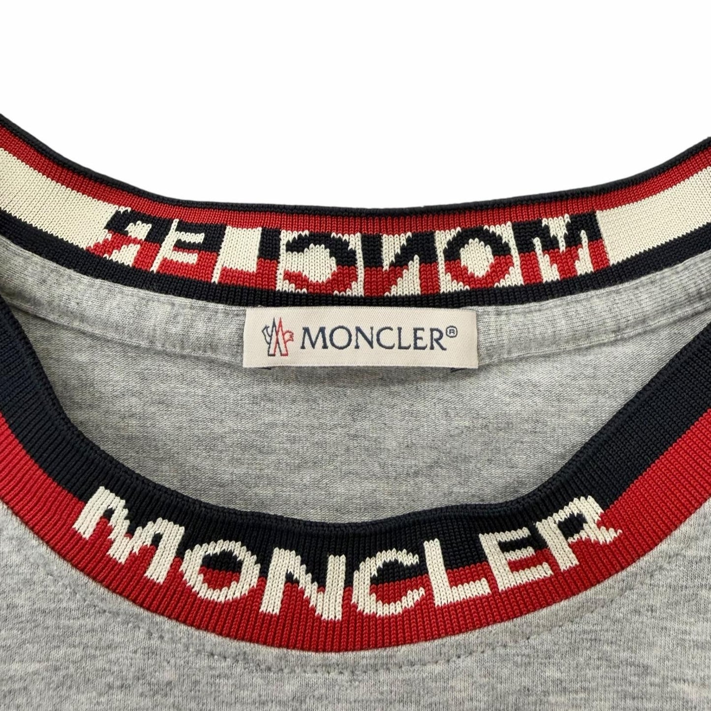 Moncler Maglia T-Shirt Tricolor Short Sleeve Raglan Gray XS — view 5
