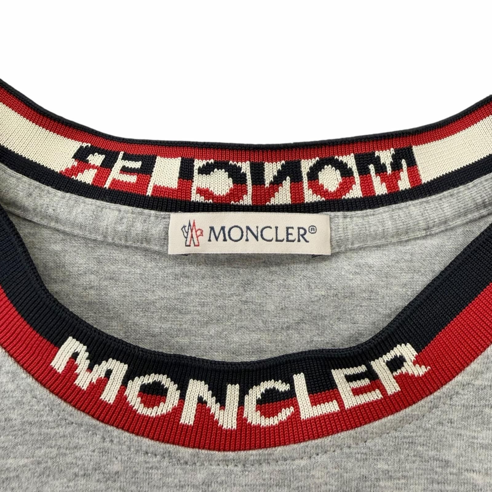 Moncler Maglia T-Shirt Tricolor Short Sleeve Raglan Gray XS — view 5