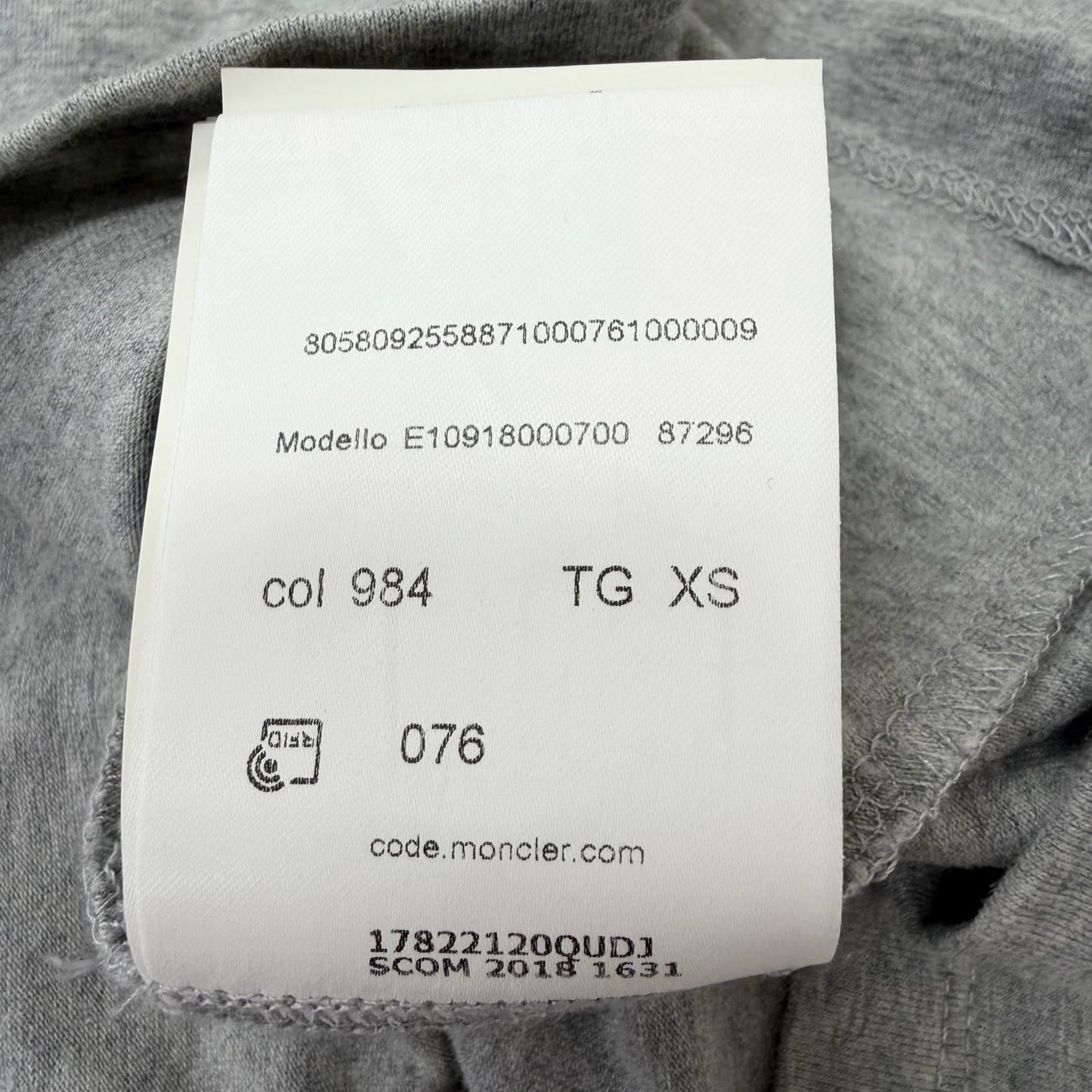 Moncler Maglia T-Shirt Tricolor Short Sleeve Raglan Gray XS — view 8