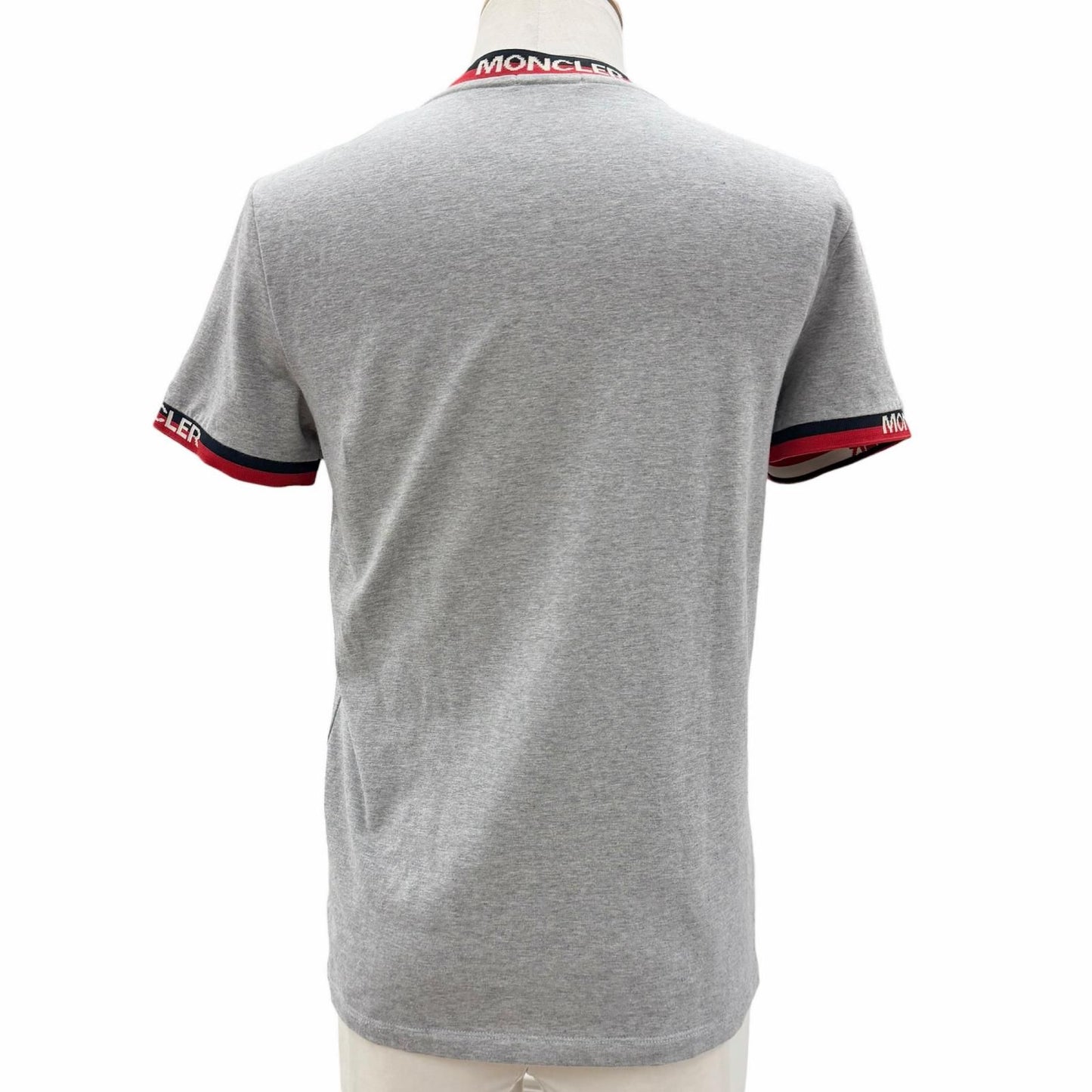 Moncler Maglia T-Shirt Tricolor Short Sleeve Raglan Gray XS — view 4