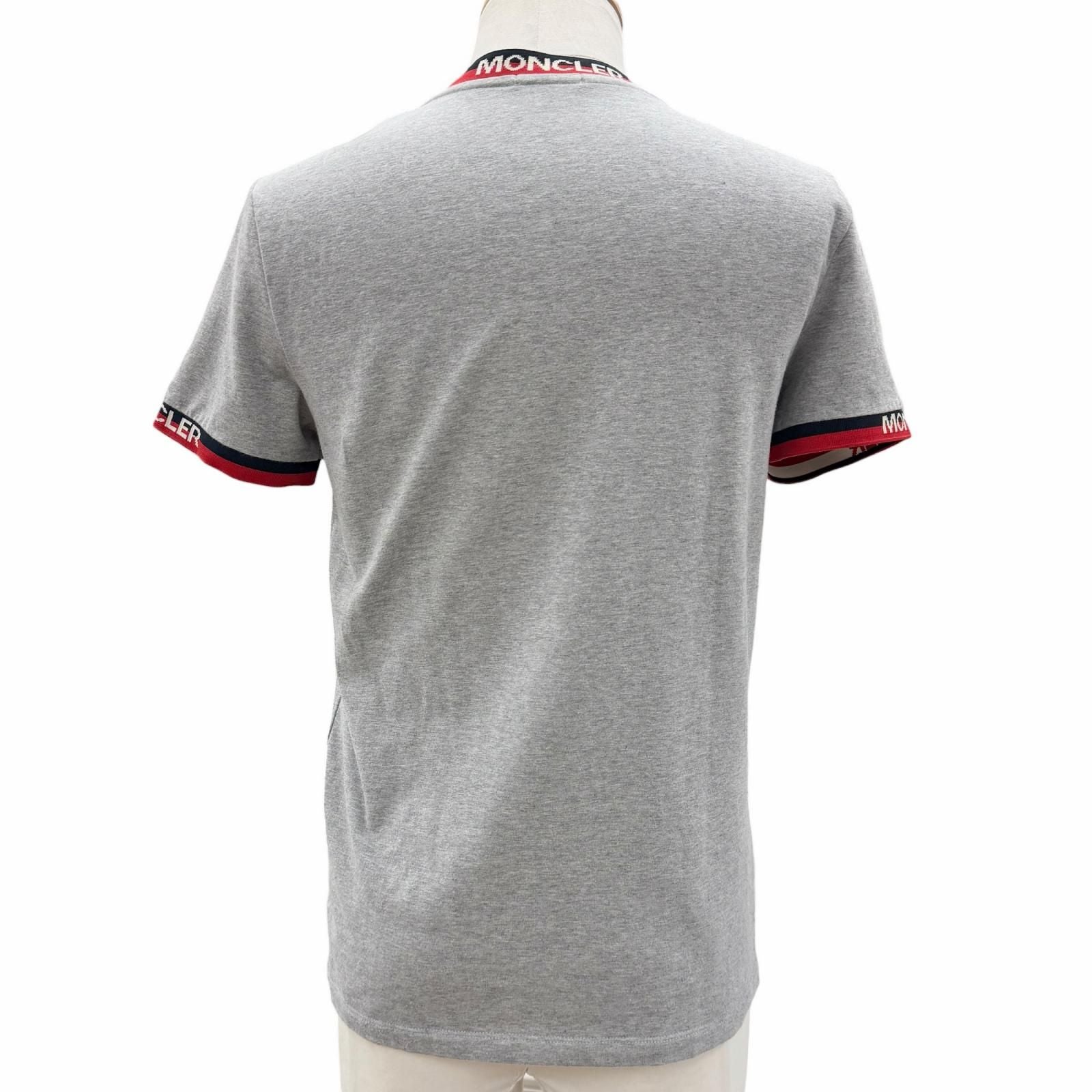 Moncler Maglia T-Shirt Tricolor Short Sleeve Raglan Gray XS — view 4