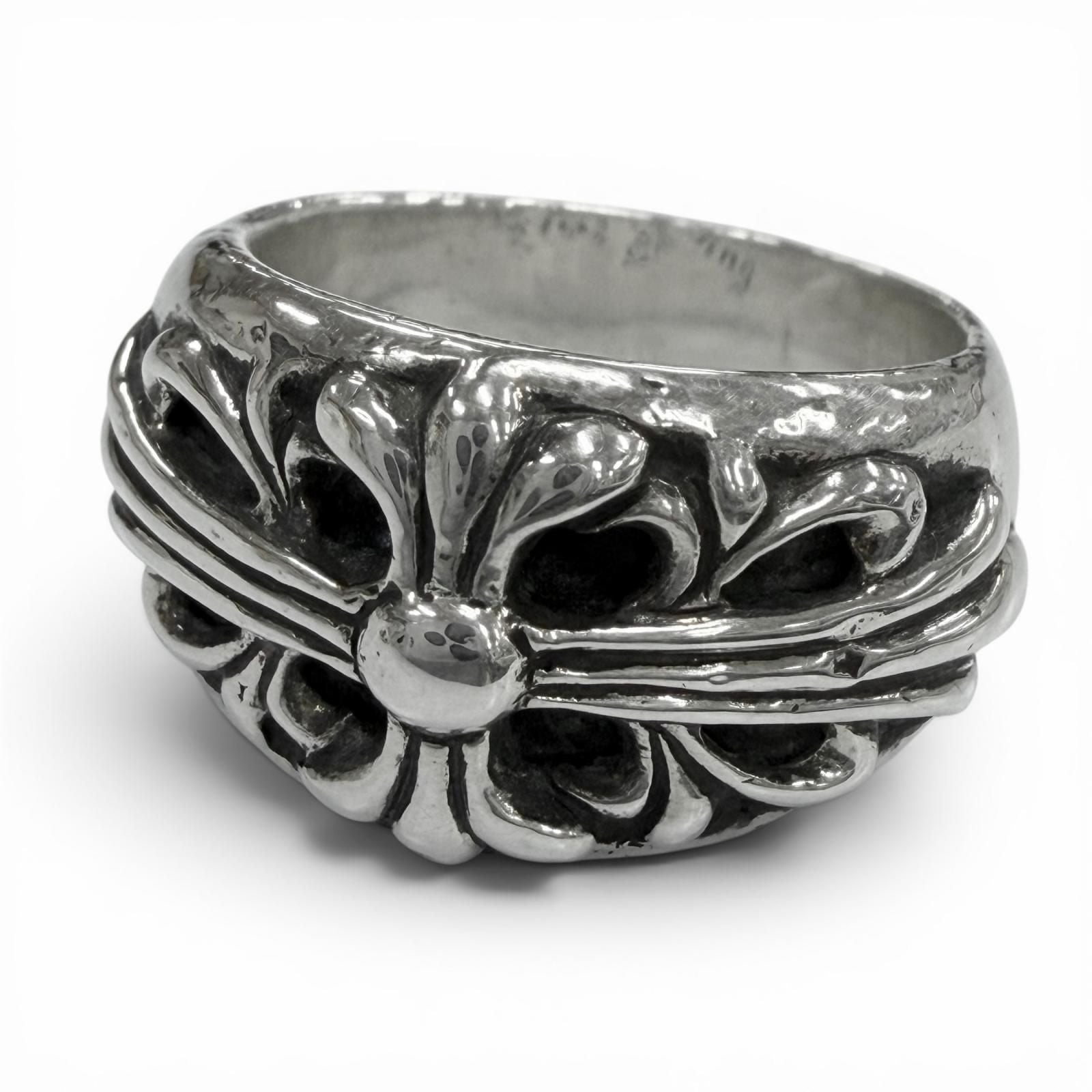 Chrome Hearts Floral Cross 925 Ring Silver