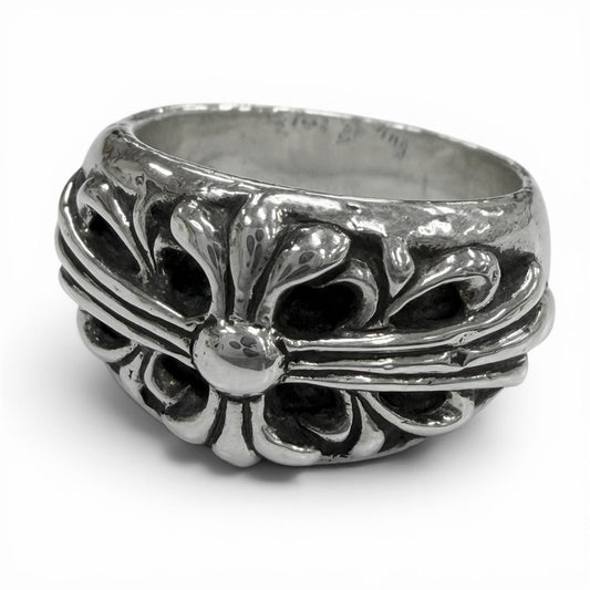 Chrome Hearts Floral Cross 925 Ring Silver