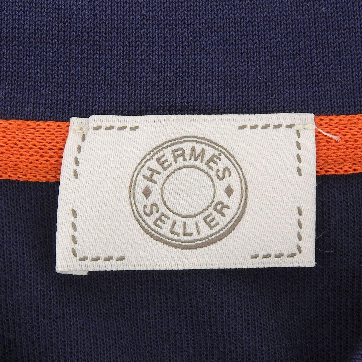 Hermes Cotton Series Button Short Sleeve Polo Shirt Navy — view 5