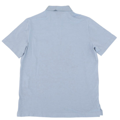 Hermes Cotton 100% Logo Embroidery Short Sleeve Polo Shirt Light Blue — view 2