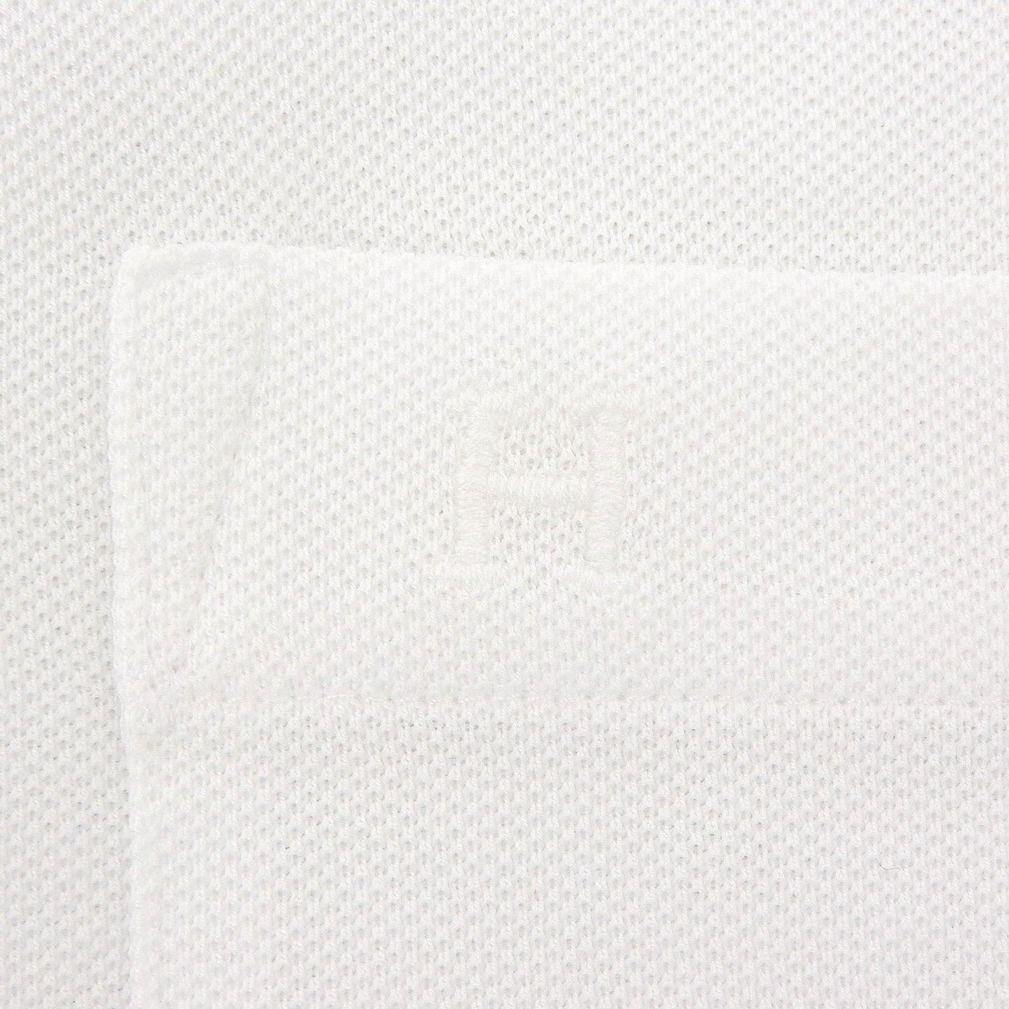 Hermes Cotton 100% Logo Embroidery Shell Button Short Sleeve Polo Shirt White — view 5
