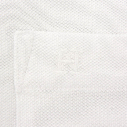 Hermes Cotton 100% Logo Embroidery Shell Button Short Sleeve Polo Shirt White — view 5
