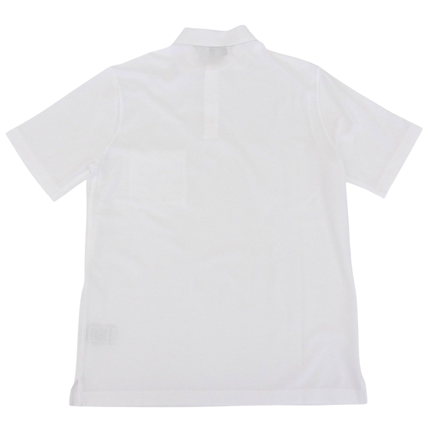 Hermes Cotton 100% Logo Embroidery Shell Button Short Sleeve Polo Shirt White — view 2