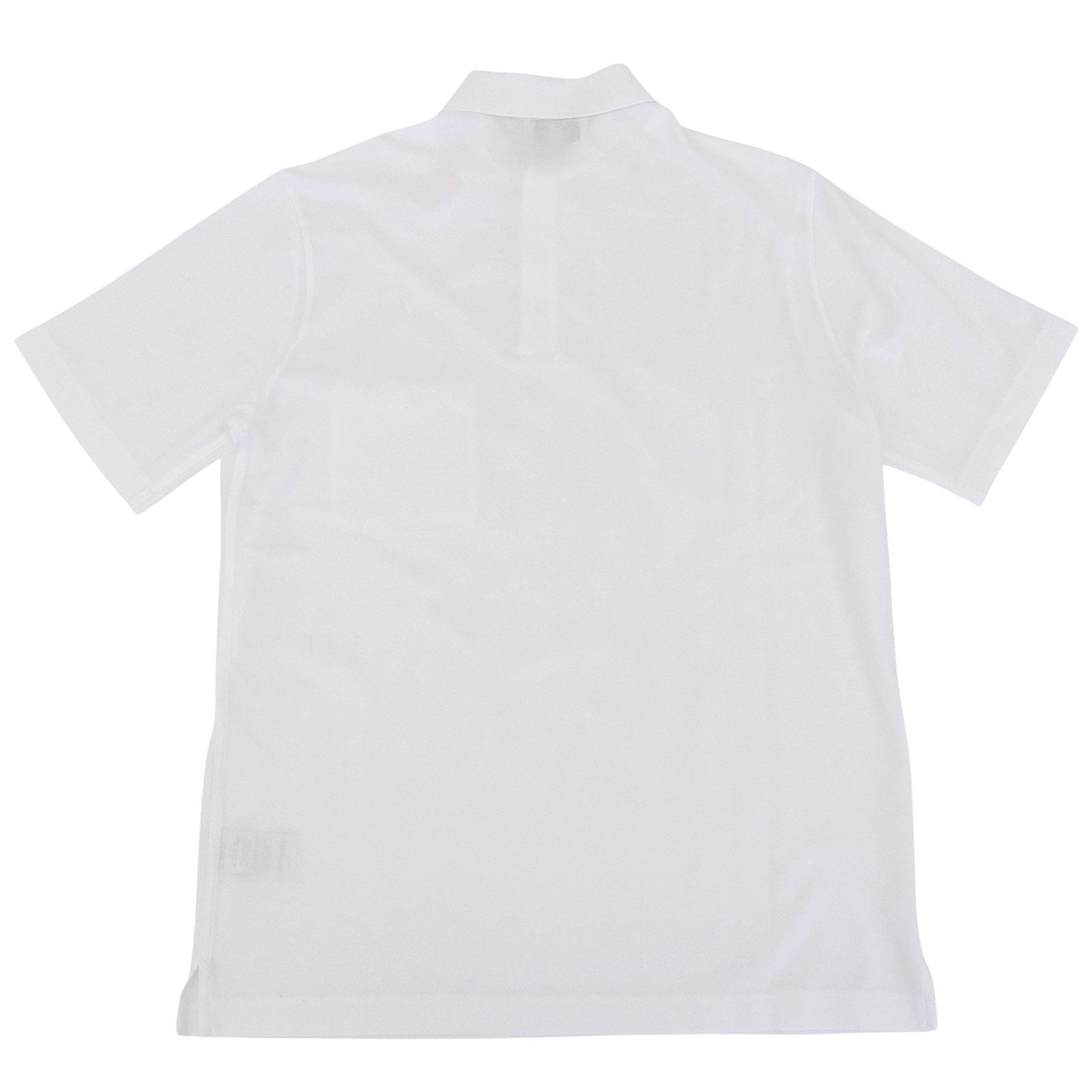Hermes Cotton 100% Logo Embroidery Shell Button Short Sleeve Polo Shirt White — view 2