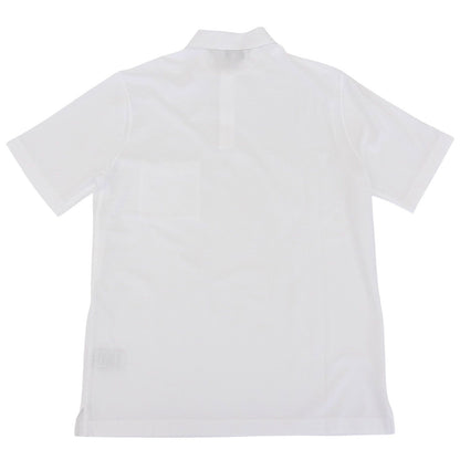 Hermes Cotton 100% Logo Embroidery Shell Button Short Sleeve Polo Shirt White — view 2