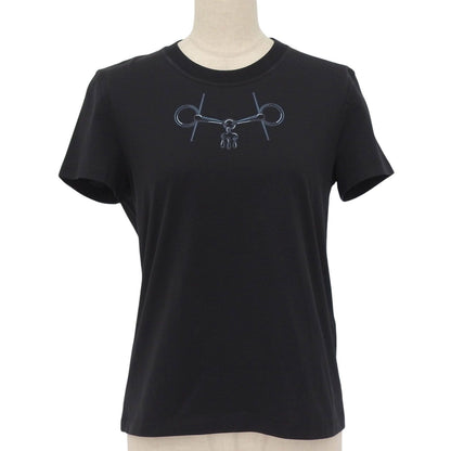 Hermes Cartouche Molle Cotton 100% Short Sleeve T-Shirt Black 36