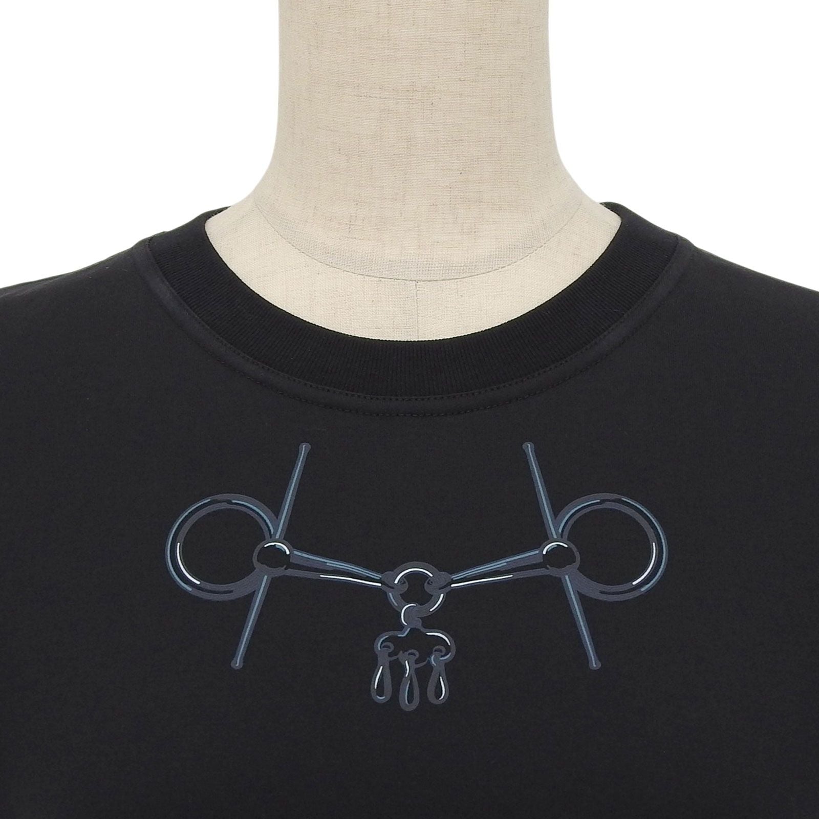 Hermes Cartouche Molle Cotton 100% Short Sleeve T-Shirt Black 36 — view 3