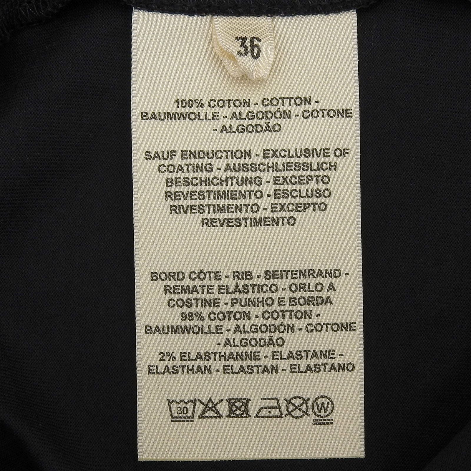 Hermes Cartouche Molle Cotton 100% Short Sleeve T-Shirt Black 36 — view 5