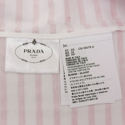 Prada Cotton 100% Triangle Logo Border Pattern Short Sleeve T-Shirt Red White XS — view 7