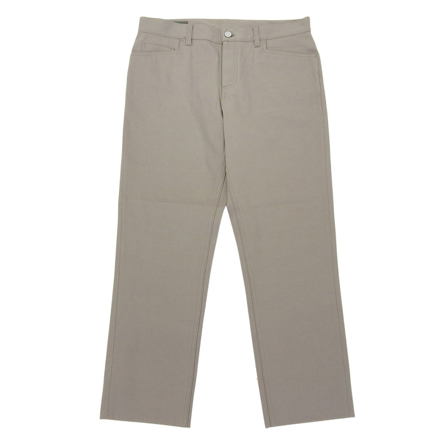 Hermes Cotton 100% Series Button Leather with Patch Fly Pants Khaki 44