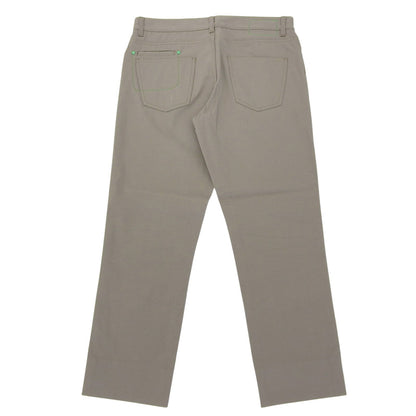 Hermes Cotton 100% Series Button Leather with Patch Fly Pants Khaki 44 — view 2