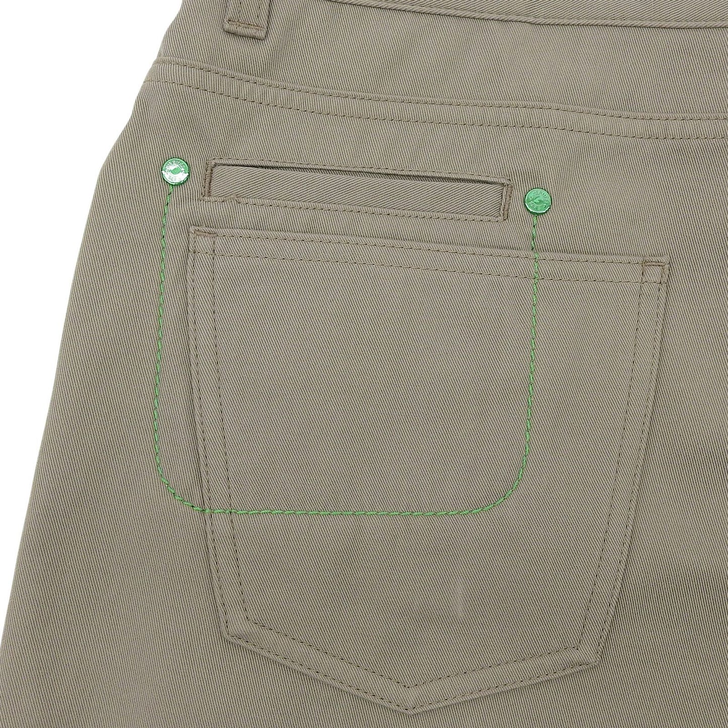 Hermes Cotton 100% Series Button Leather with Patch Fly Pants Khaki 44 — view 6