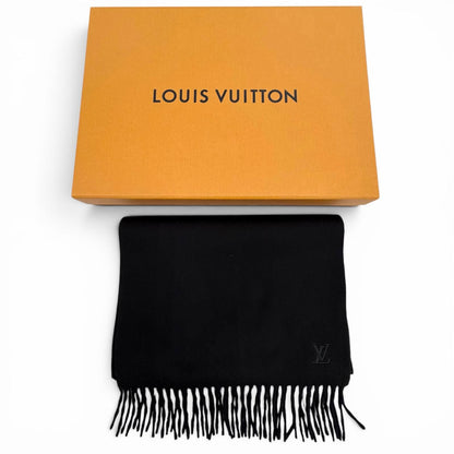 Louis Vuitton Cashmere Echarpe Jhelum LV Logo Embroidered Scarf with Fringe — view 2