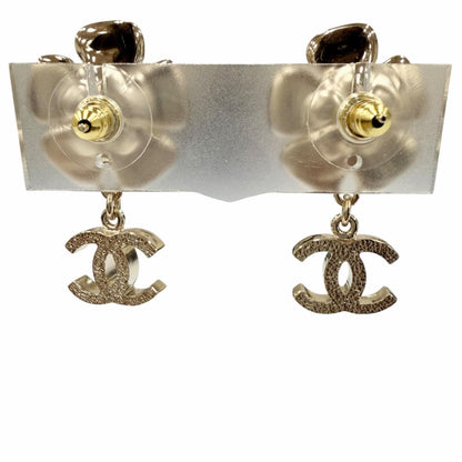 Chanel CC Logo Pearl Bijou Flower Earrings Gold — view 4