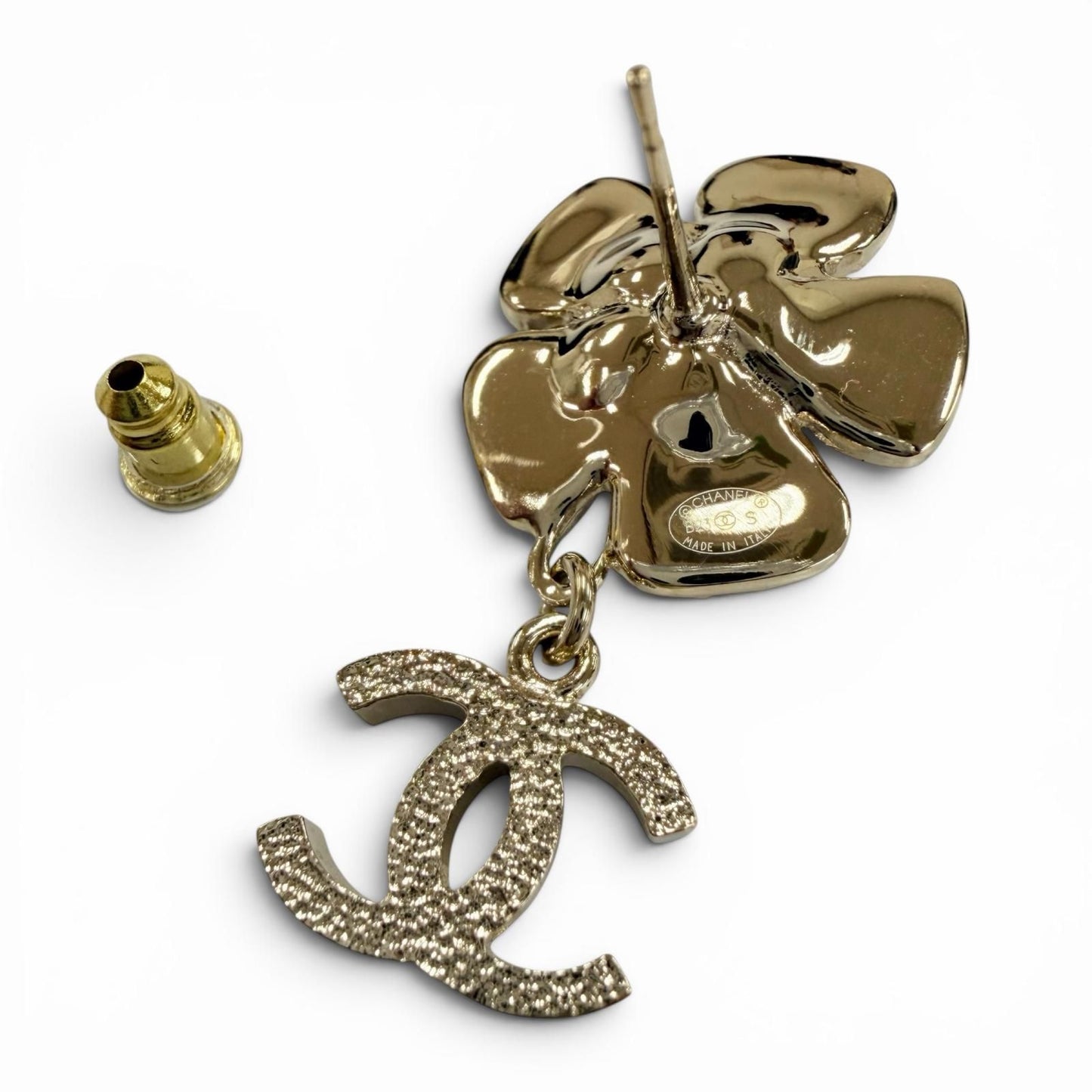 Chanel CC Logo Pearl Bijou Flower Earrings Gold — view 6