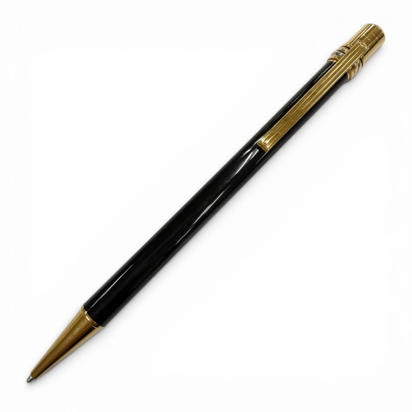 Cartier Trinity Twist Ballpoint Pen Black Gold Handwriting Confirmed