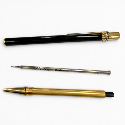 Cartier Trinity Twist Ballpoint Pen Black Gold Handwriting Confirmed — view 3