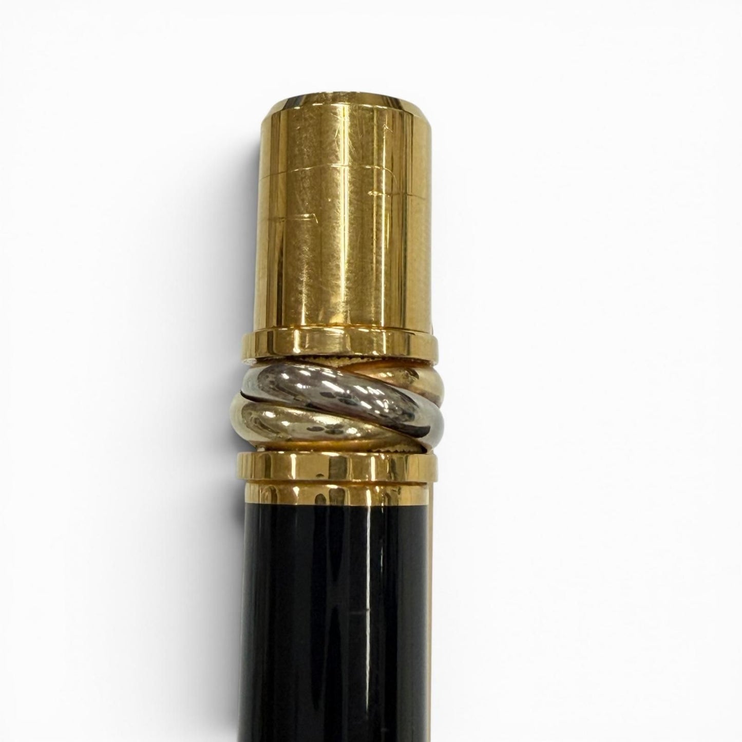 Cartier Trinity Twist Ballpoint Pen Black Gold Handwriting Confirmed — view 6