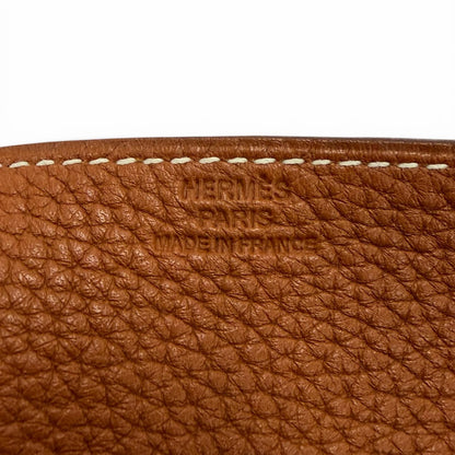 Hermes Vido Posh Tray Taurillon Clemence Leather Silver Logo Case Brown — view 6